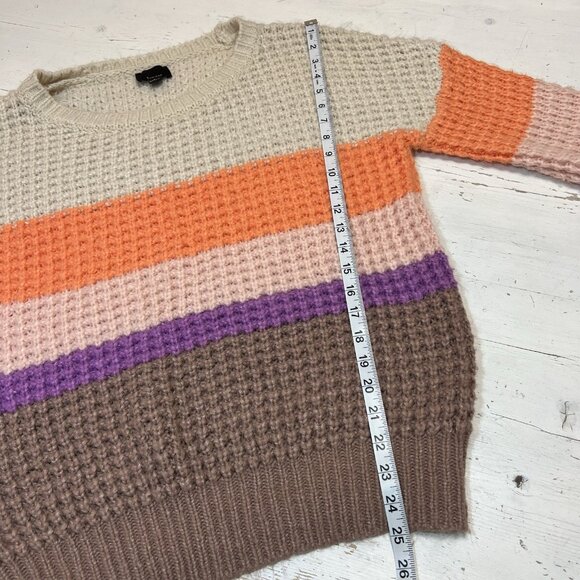 Lumiere Striped Sweater L🍊Orange Pink Purple Knit Pullover Cozy Soft Fall Winte - Picture 7 of 11